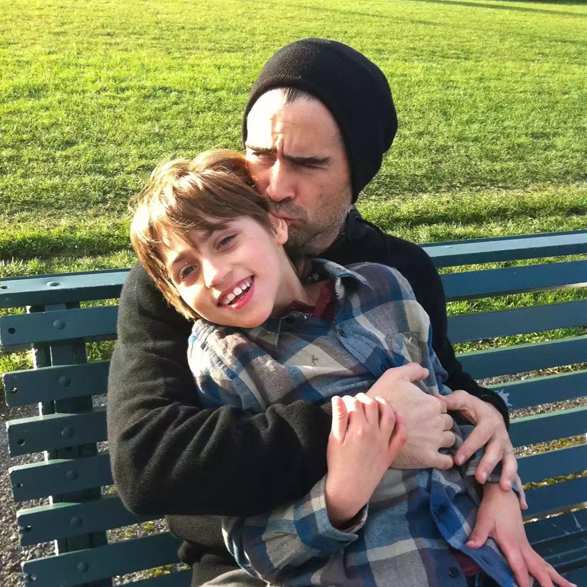 Colin Farrell with his son James