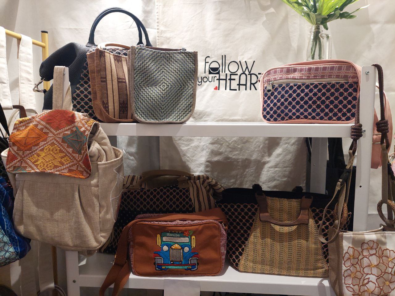 Follow Your Heart sells lovely, hand-embroidered bags made by young mothers, and featuring local textiles