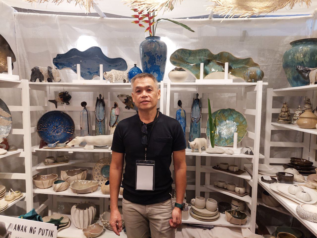 Cornerstone Pottery's unique stoneware pottery pieces, and founder EJ Espiritu