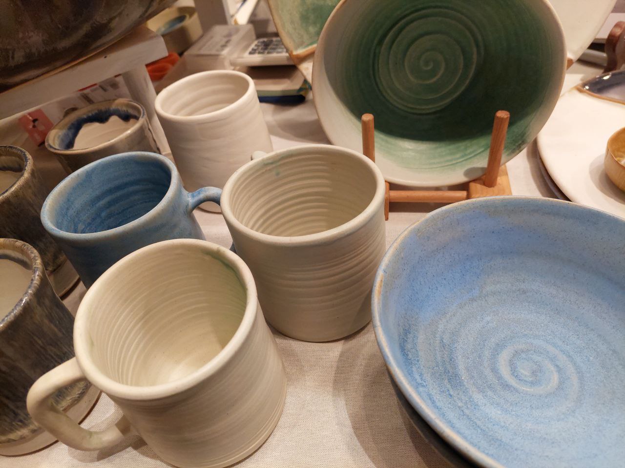 Cornerstone Pottery's unique stoneware pottery pieces, and founder EJ Espiritu