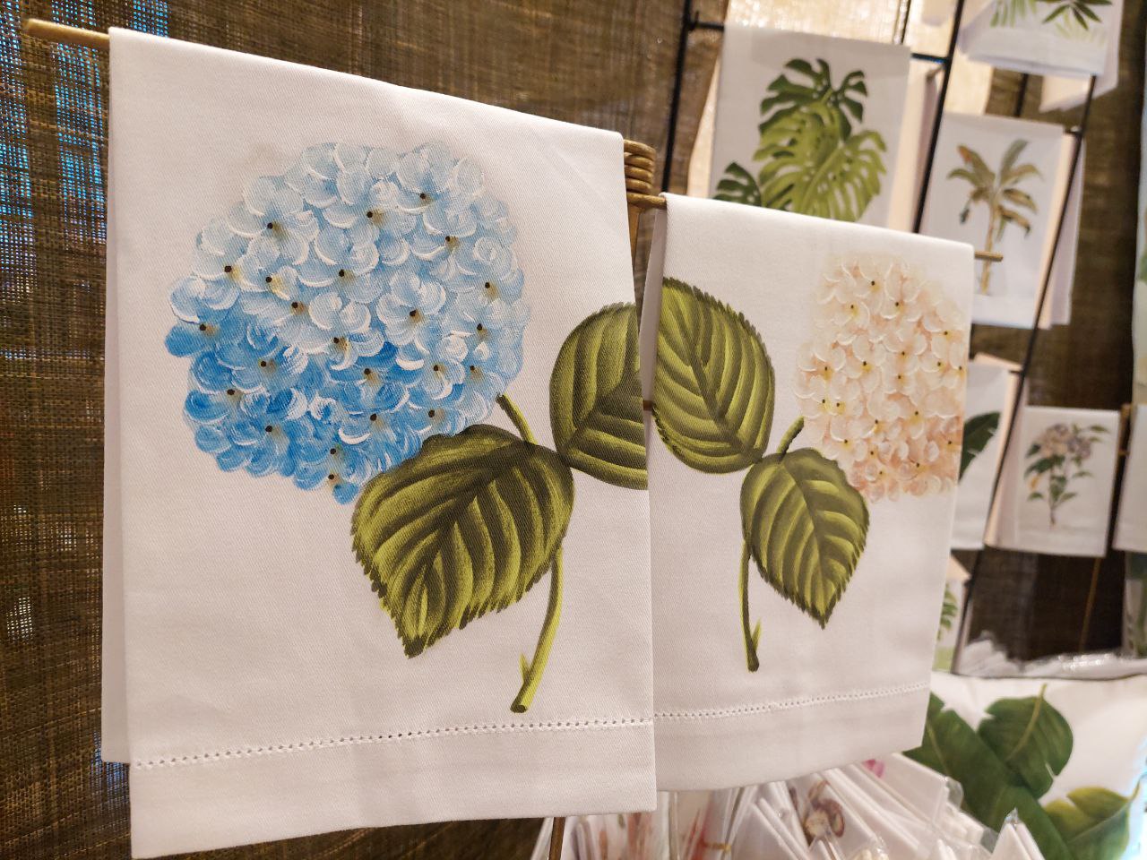 Hand-painted home textiles, and wood and tin accents, from Art of Gold Enterprises