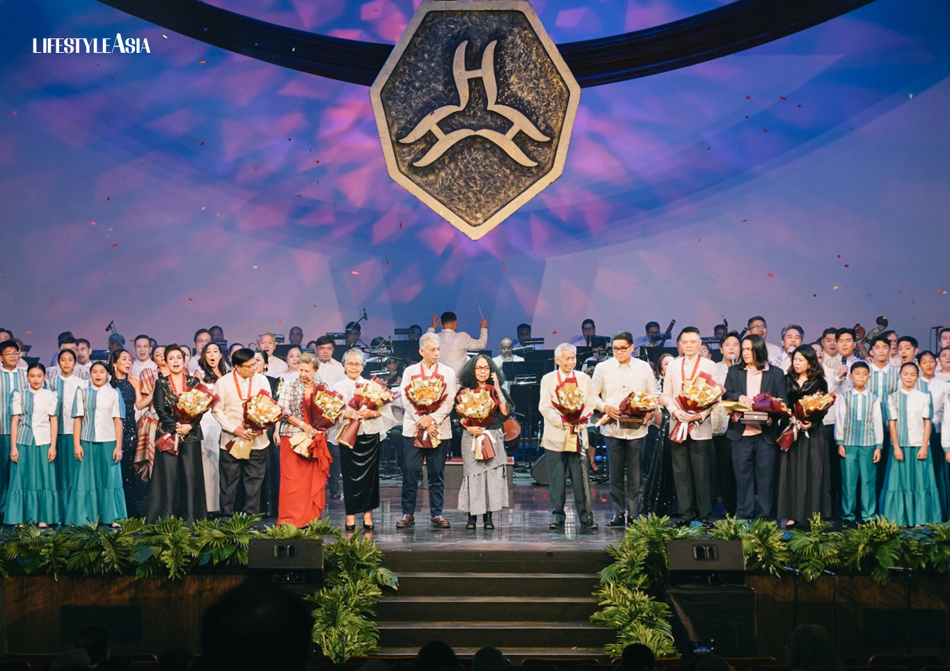 The Gawad CCP Para sa Sining 2024 awardees and representatives at the end of the ceremony
