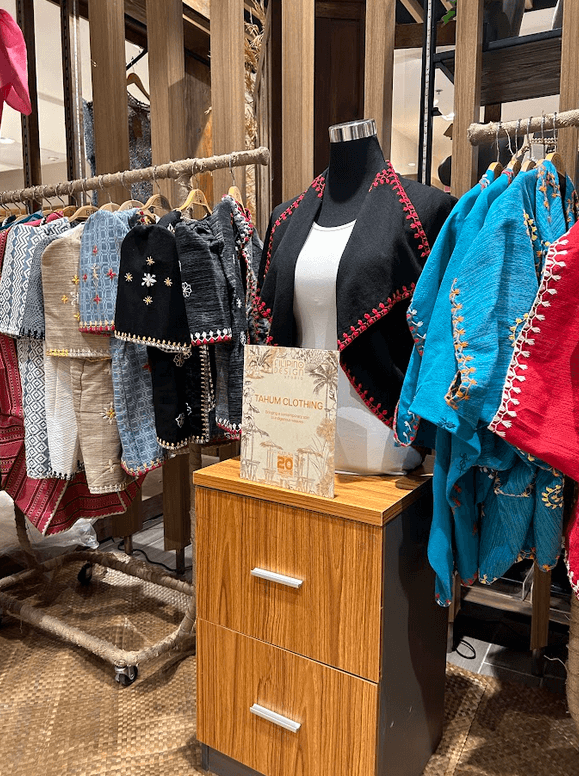 L-R, TOP TO BOTTOM: Tahum Clothing; Pampinay; Lily Jewelry Products; Alixia Marie.