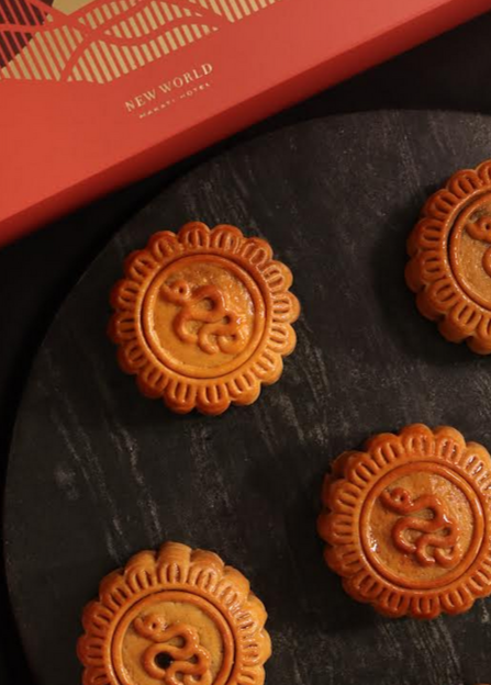 New World Makati's Handcrafted Mooncakes 2024, and their mini variations (right)