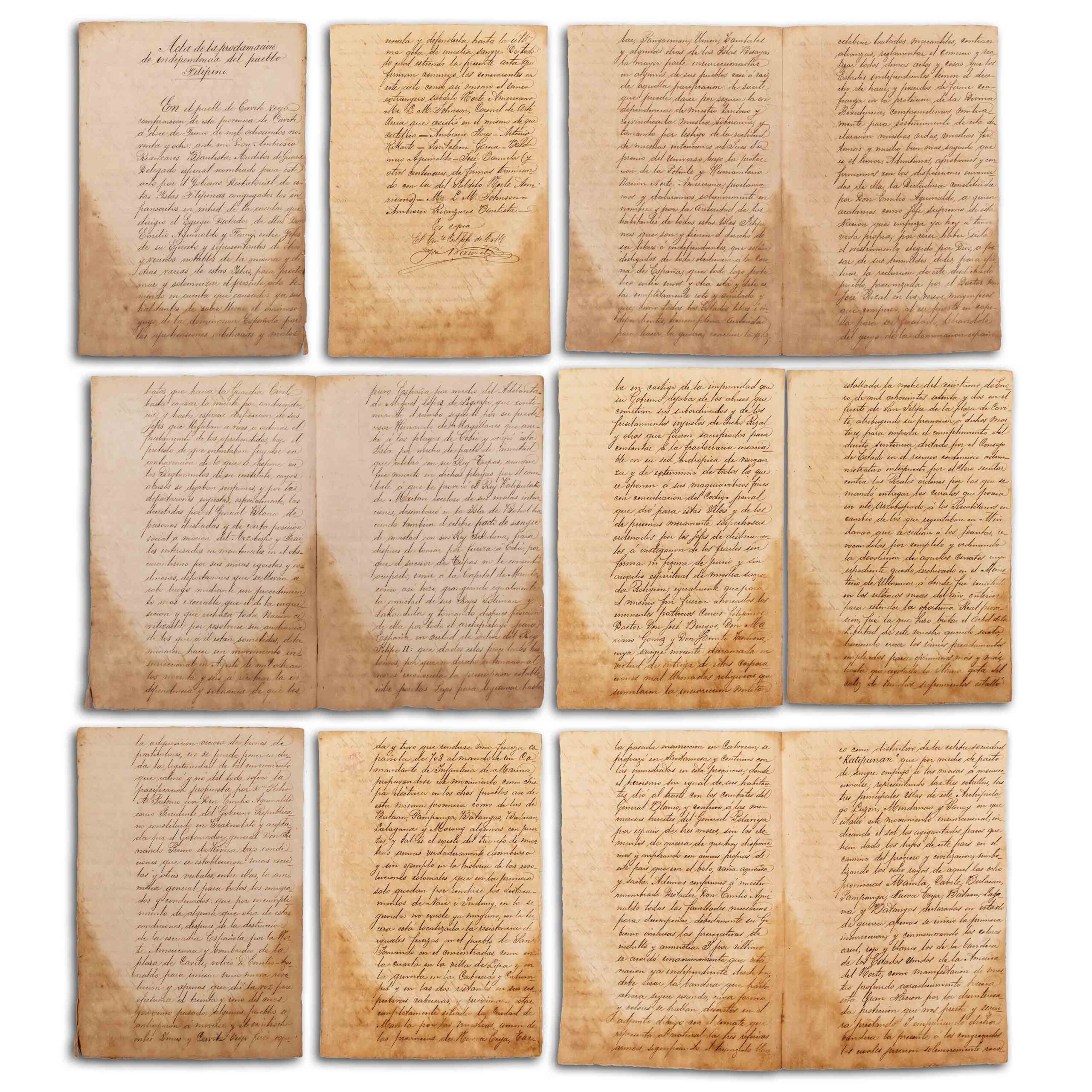 Manuscript Copy of The Original 1898 Declaration of Philippine Independence