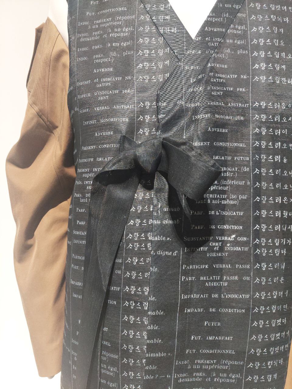 Close-ups of the Hangeul details on “Unfamiliarity, Newness and Fusion” by Lee Chung-Chung/Photos by Pilar Gonzalez