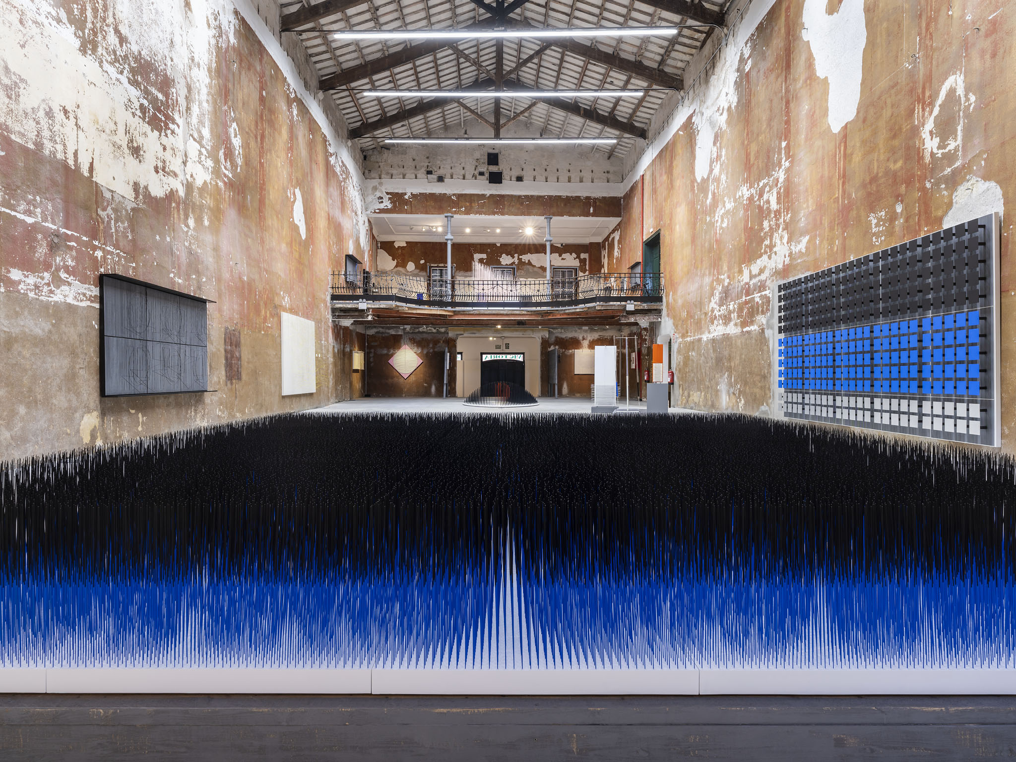 Views of the exhibition SOTO at Cayón, Menorca; "Q is for Climate" by Libby Heaney