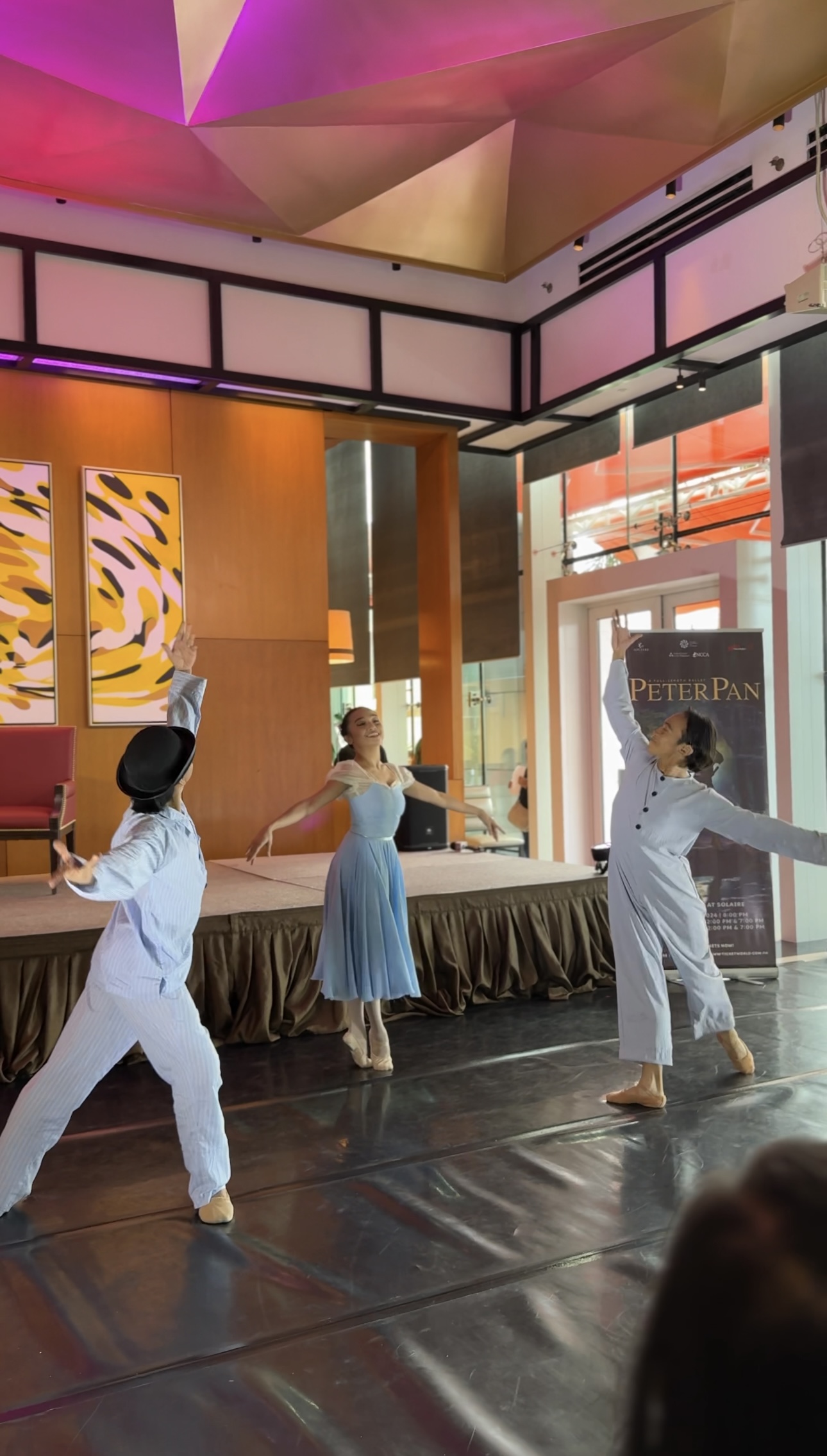 Jemima Reyes, and Emerson and Eduardson Evangelio as Wendy, John, and Michael; Ian Ocampo as Peter Pan