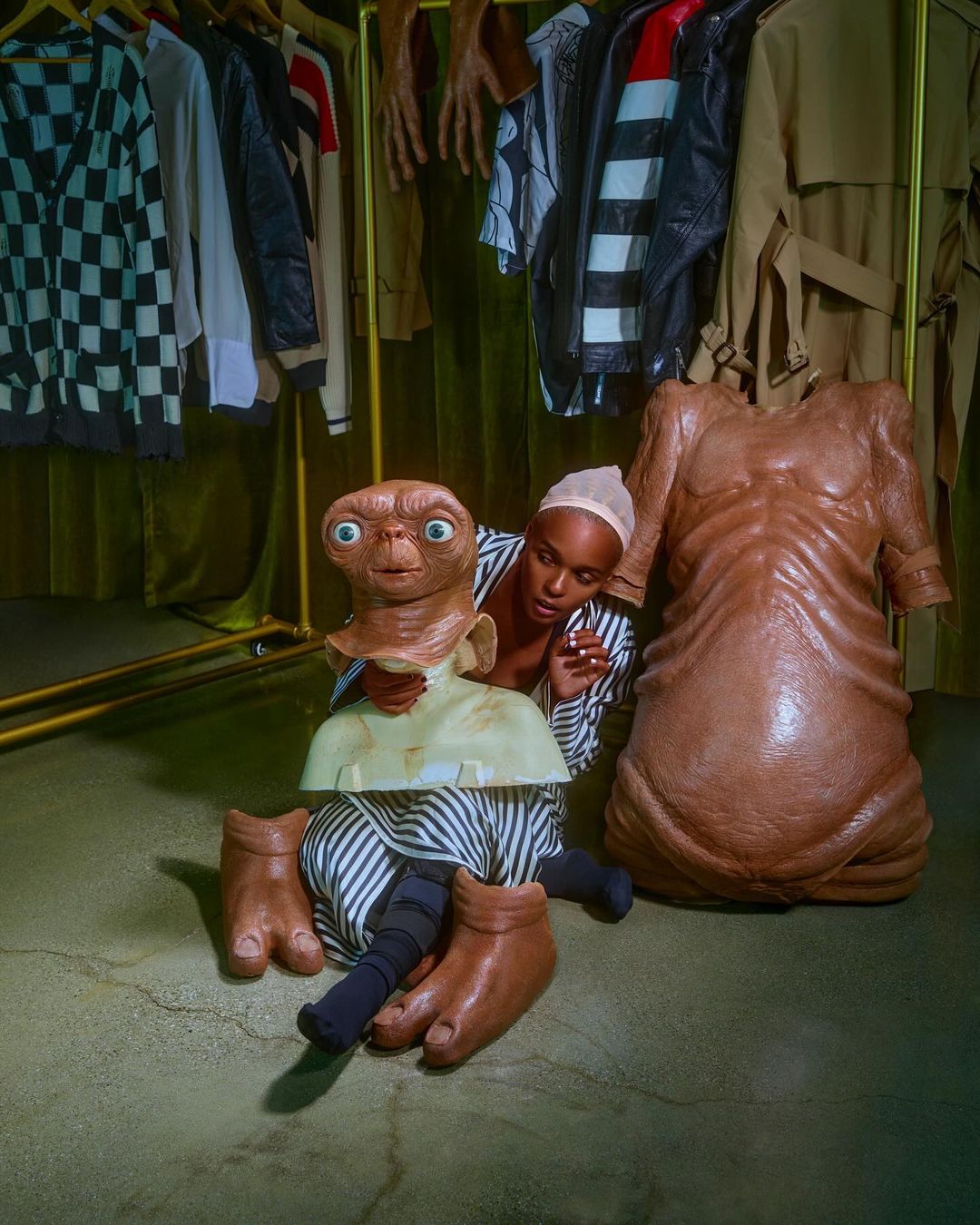 Janelle Monáe as E.T. for her Halloween costumes