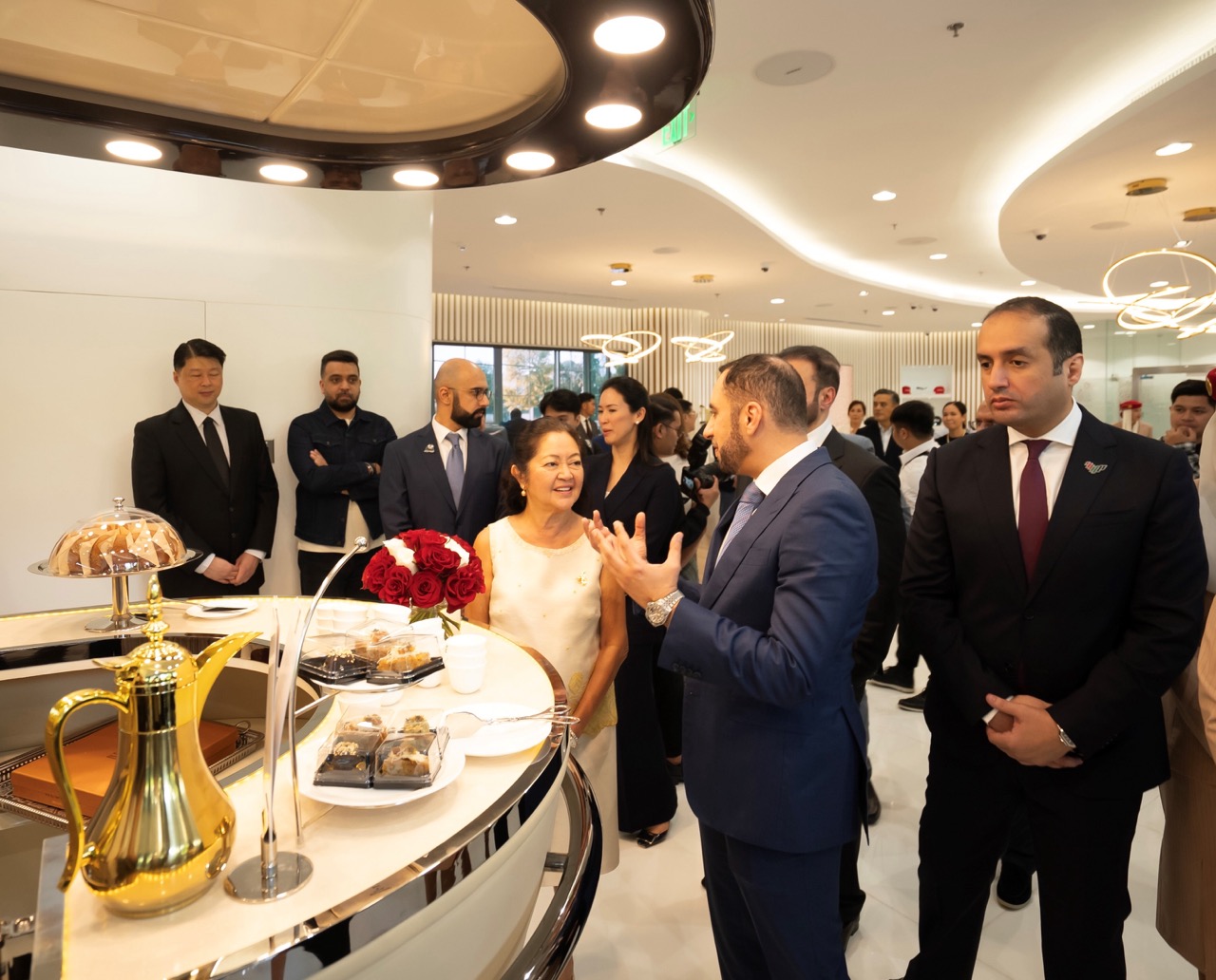 First Lady Liza Araneta-Marcos taking a tour of the new Emirates World Store