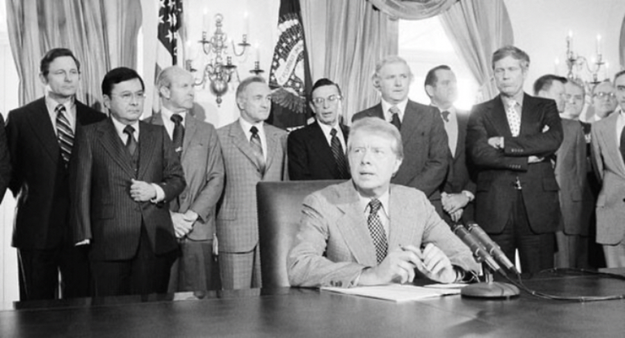 Jimmy Carter signing Executive Order on Intelligence Reform | Image from Wikimedia Commons