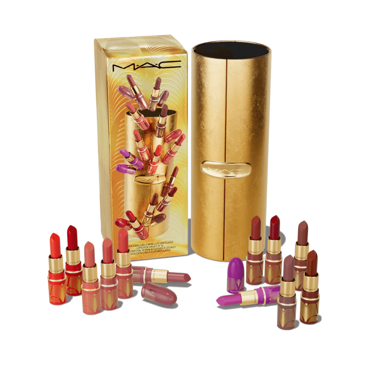 MAC Golden Girls mini lustreglass lipstick vault