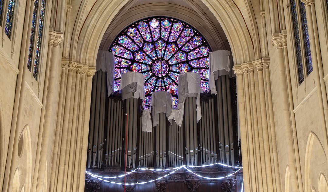 The stained-glass windows and great organ were meticulously cleaned after years