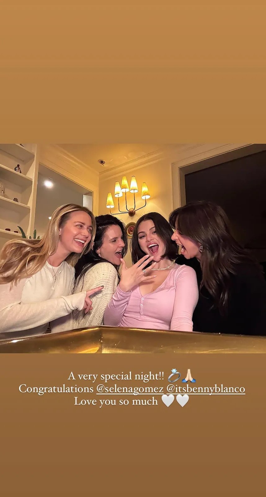 Raquelle Stevens, Ashley Cook, and Courtney Lopez with Selena Gomez