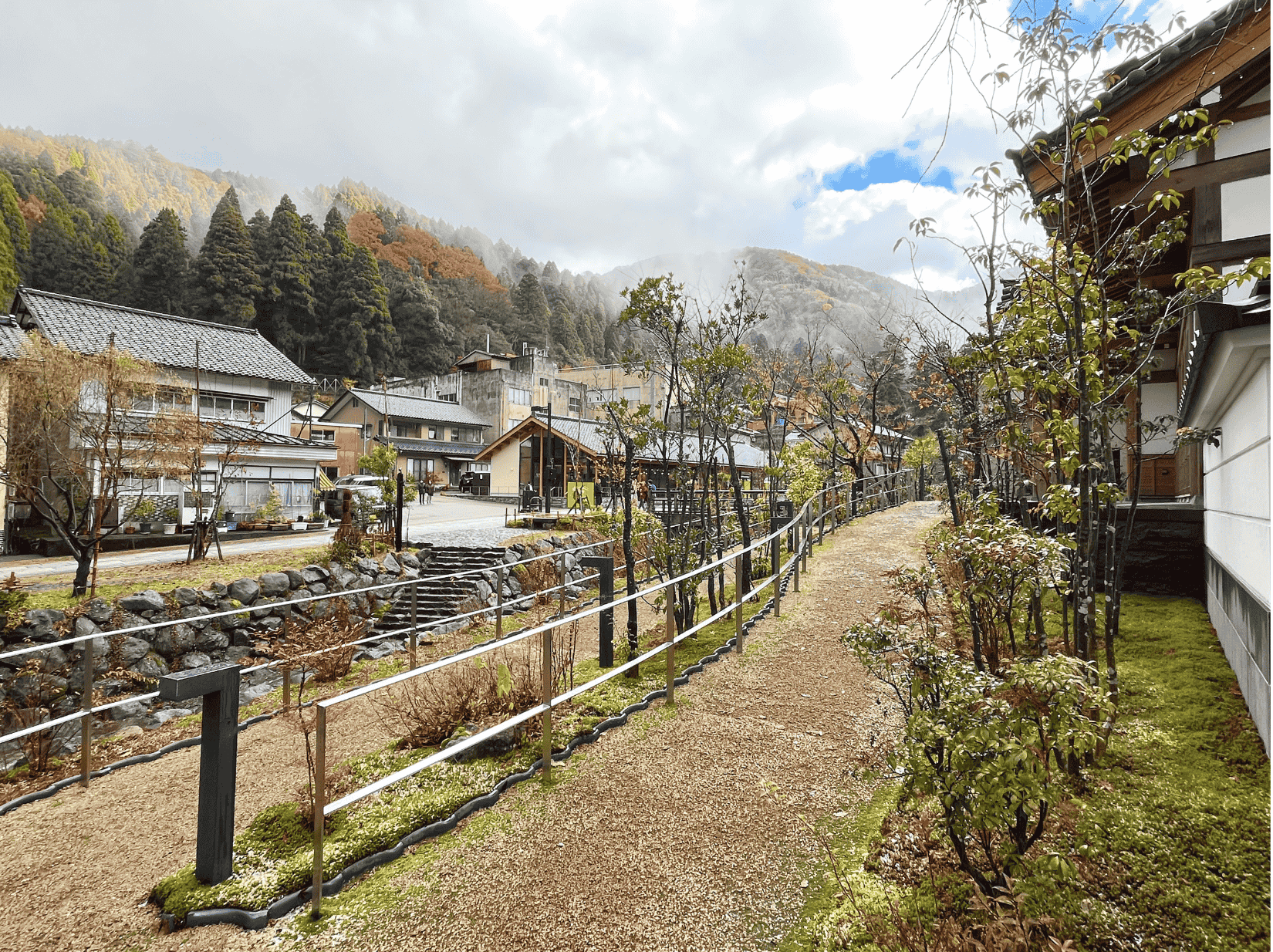 The gorgeous view outside Hakujukan in the Fall in Fukui Japan