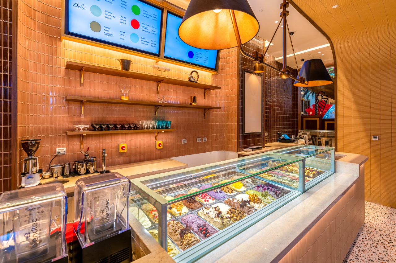 The "Dolci" section of Trattoria e Dolci serves an assortment of sweet gelato treats
