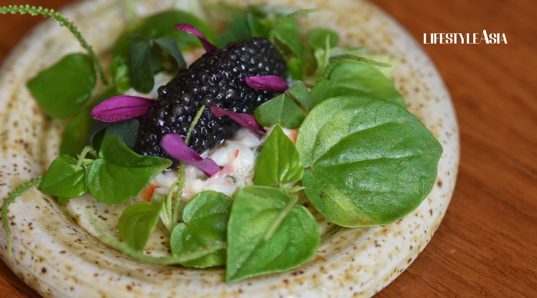 Cold shrimp salad tossed in tofu mayonnaise, herbs, citrus, and Kaviari caviar