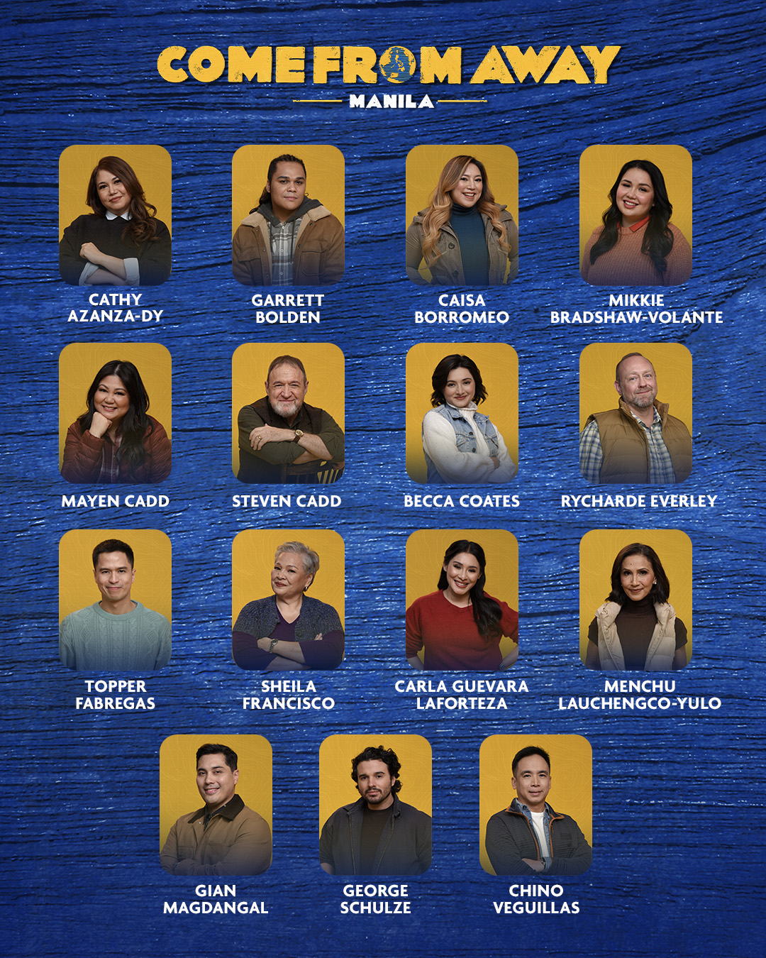 The Filipino-led cast of the "Come From Away" Manila production