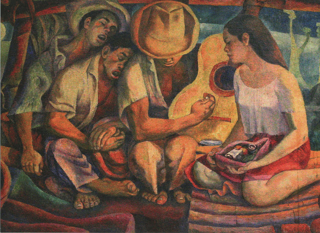 Harana (1957) by Carlos "Botong" Francisco, from the Bangko Sentral ng Pilipinas Collection Filipino courtship 