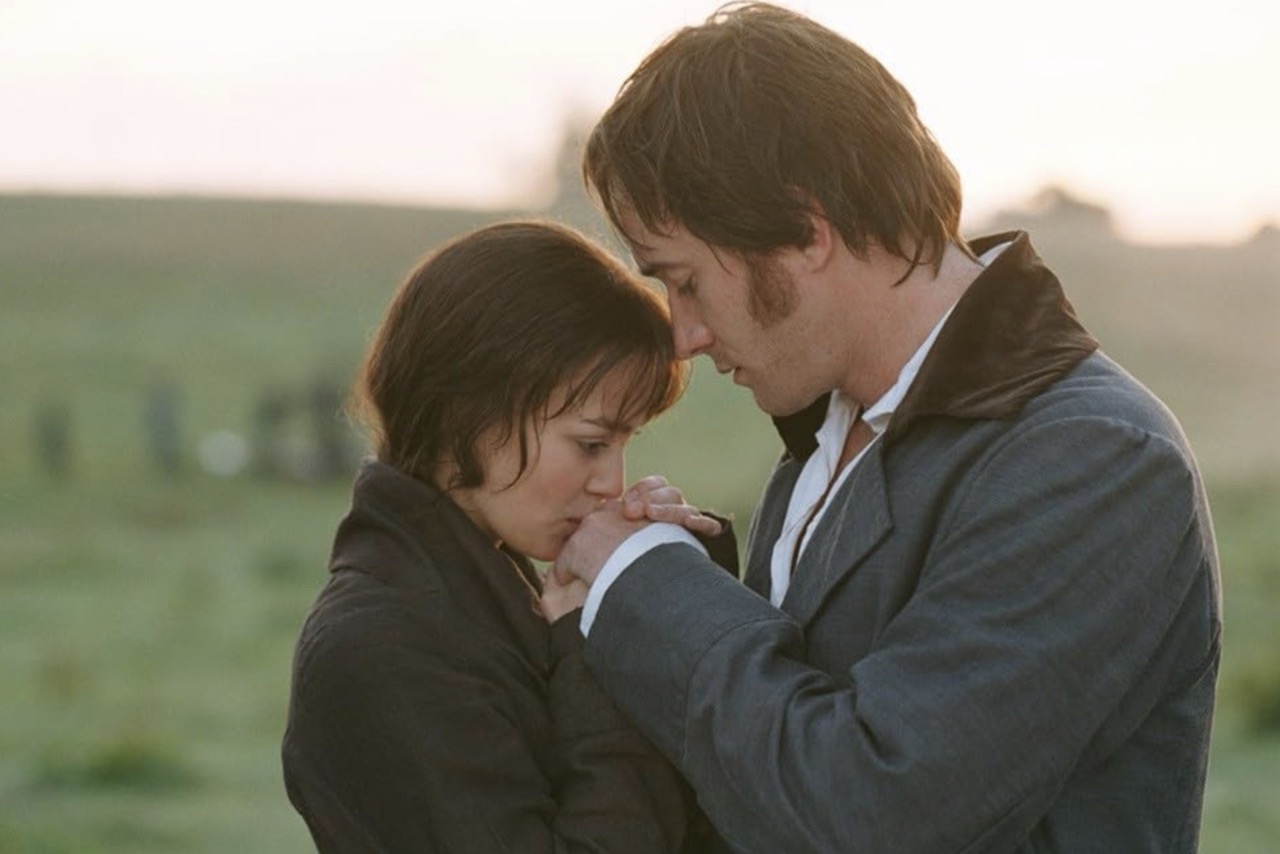 Keira Knightley (Elizabeth Benett) and Matthew Macfadyen (Mr.Darcy) in the 2005 film adaptation of Pride and Prejudice