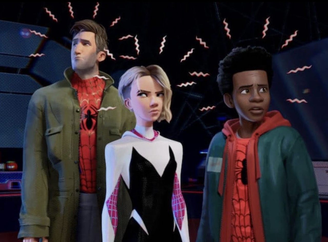 Stills from "Into the Spiderverse," "Scavengers Reign," "Perfect Blue," and "LOUISE"