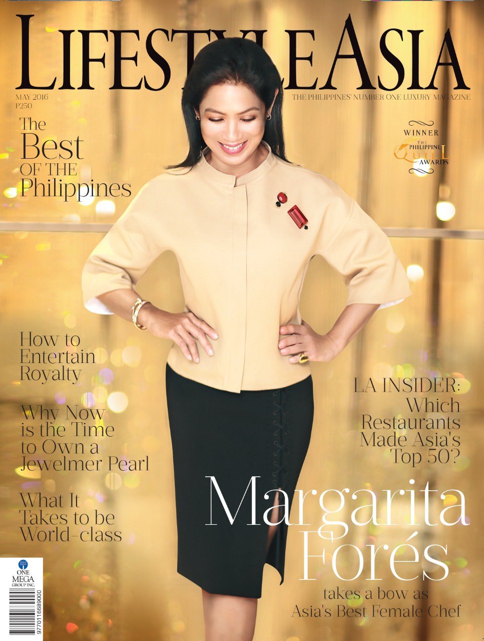 Margarita Araneta Forés in the May 2016 issue of Lifestyle Asia, which celebrated her new title as Asia's Best Female Chef