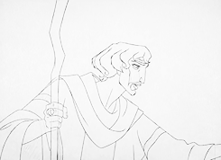 Pencil tests of Moses in Dreamworks's "The Prince of Egypt" by animator James Baxter