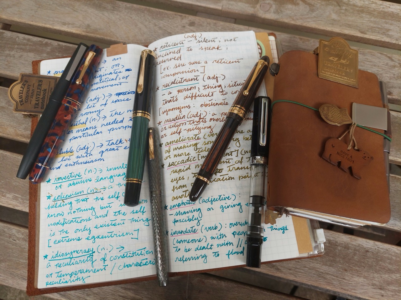 Traveler’s Notebooks and pens