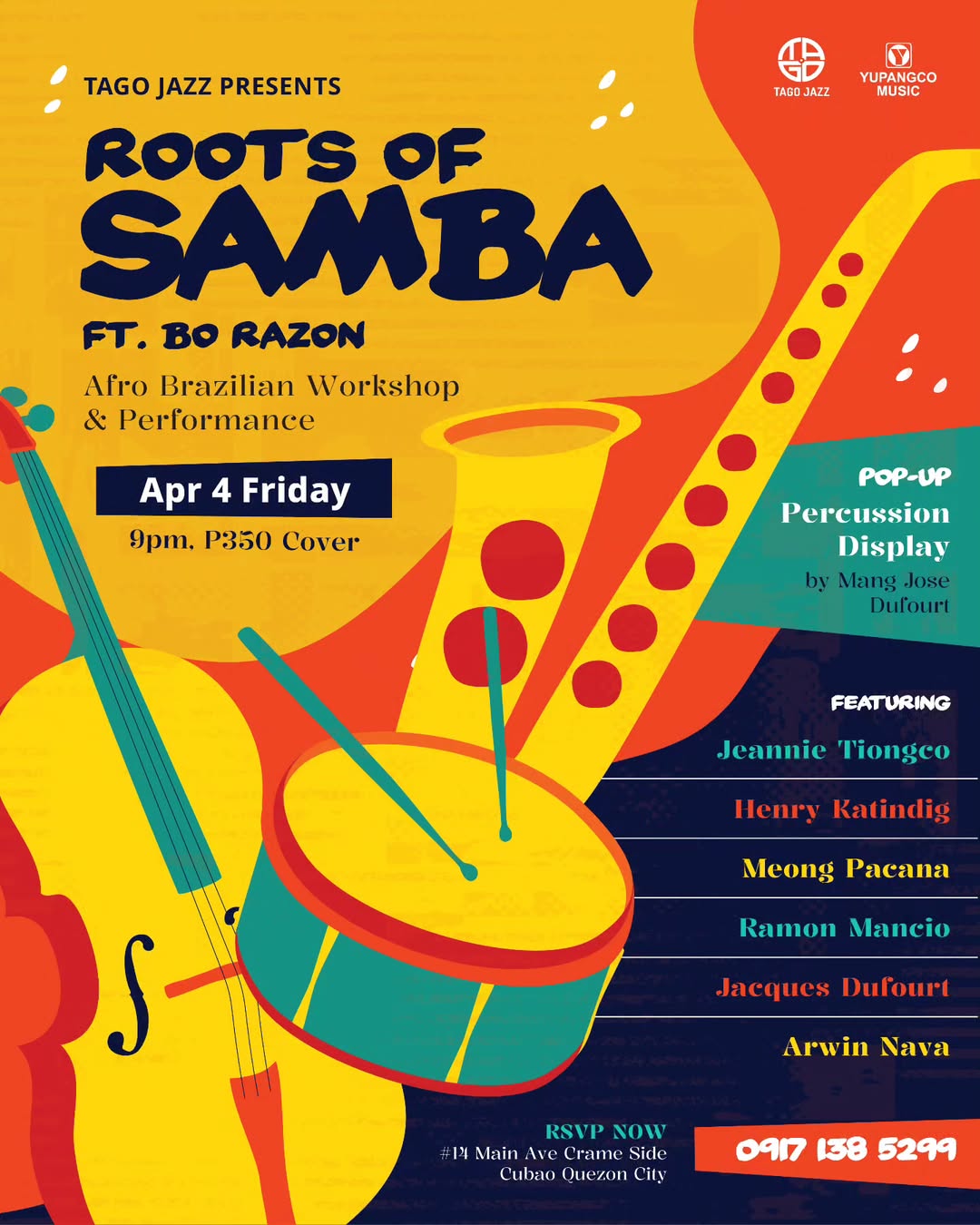 Posters for previous jazz nights at Tago Jazz