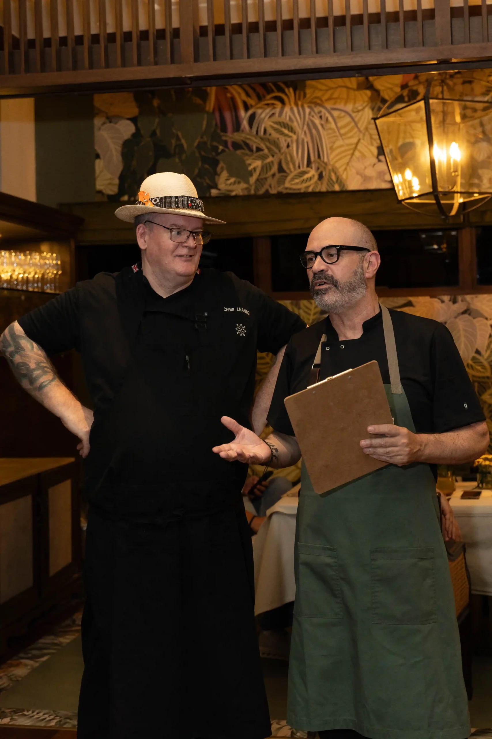 Anya Resort's Executive Chef Chris Leaning and El Born's Chef David Amoros welcome guests to the dinner