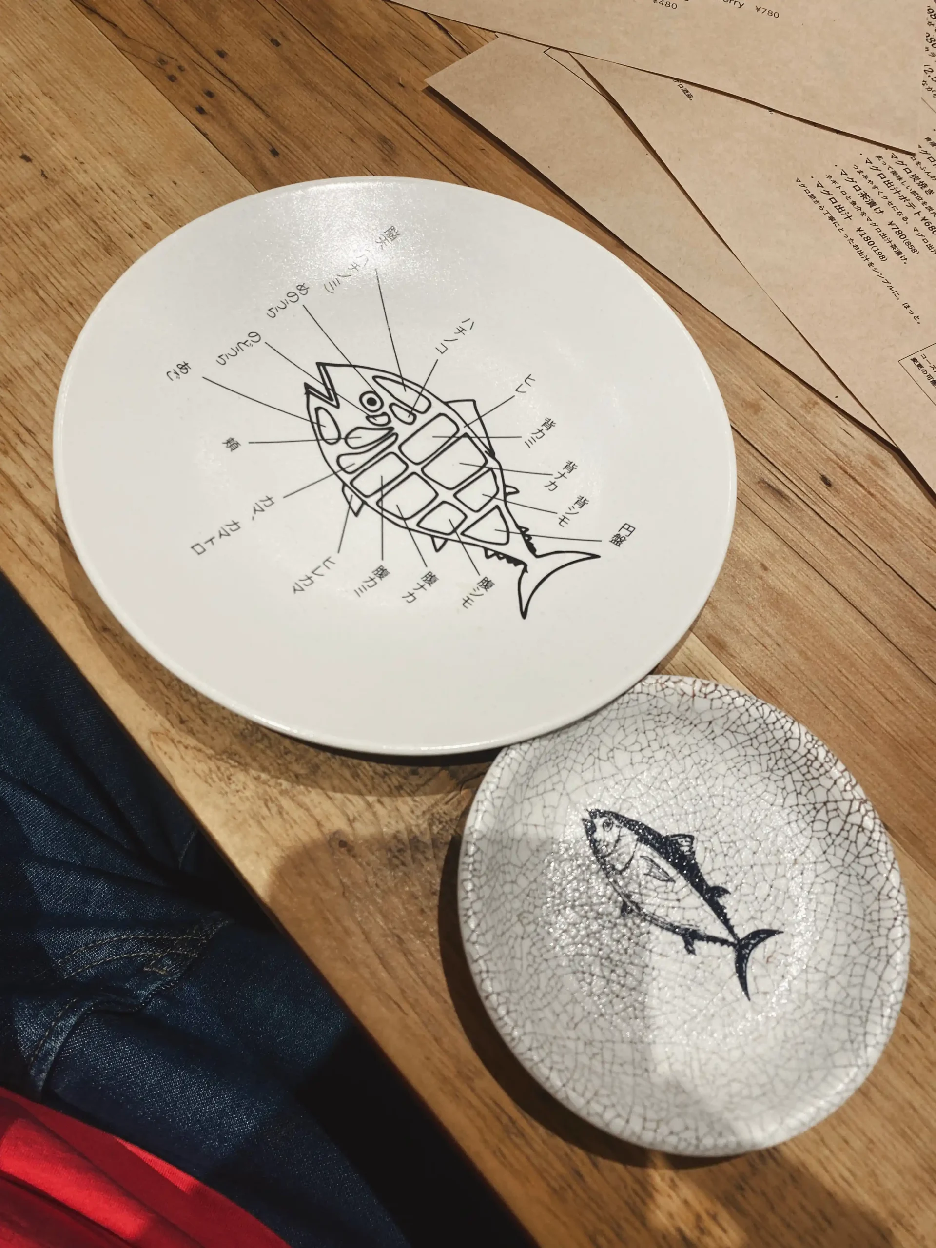 Plates feature the anatomy of a tuna fish; simmered tuna was surprisingly one of my top dishes of the evening