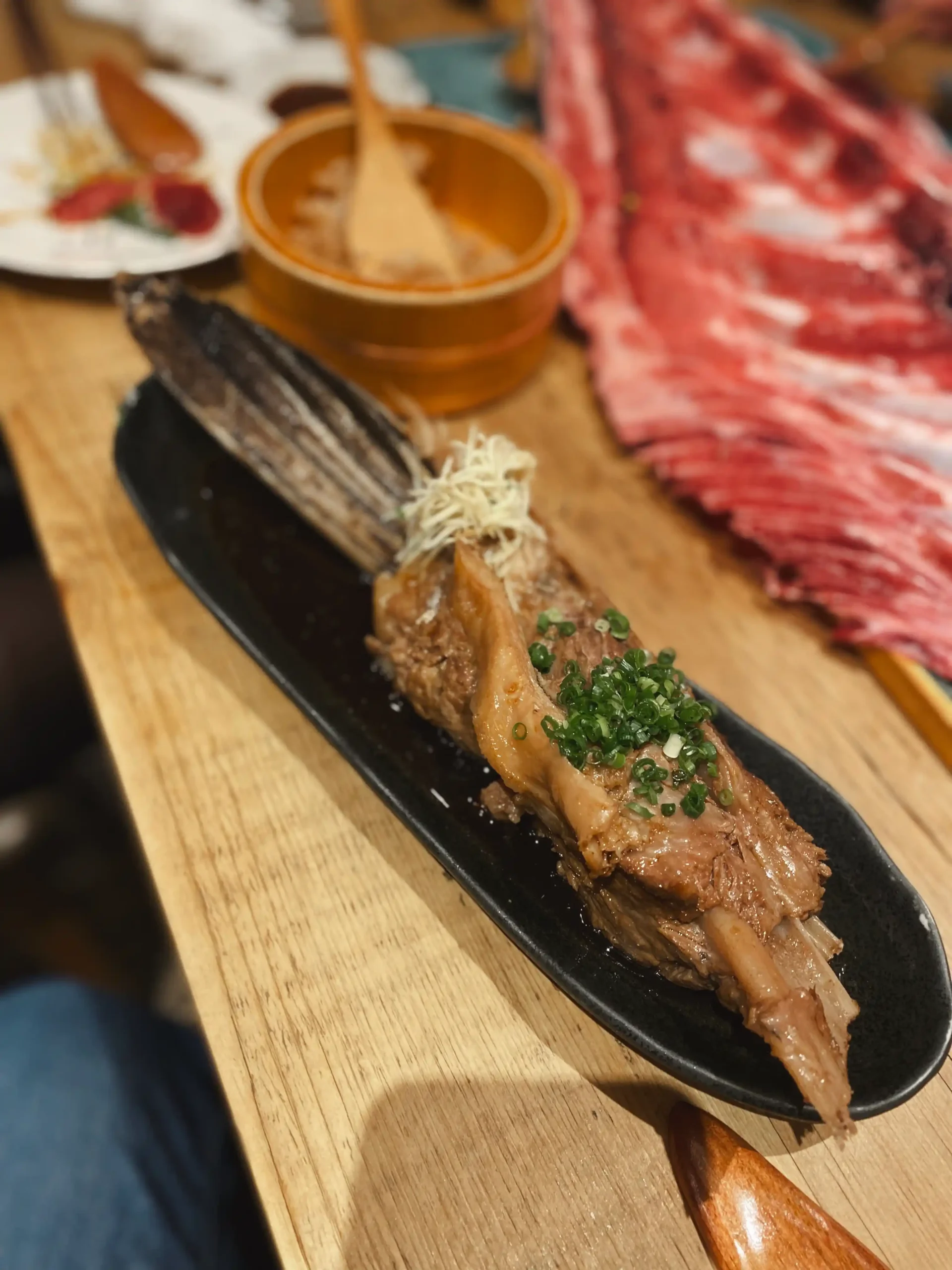 Plates feature the anatomy of a tuna fish; simmered tuna was surprisingly one of my top dishes of the evening