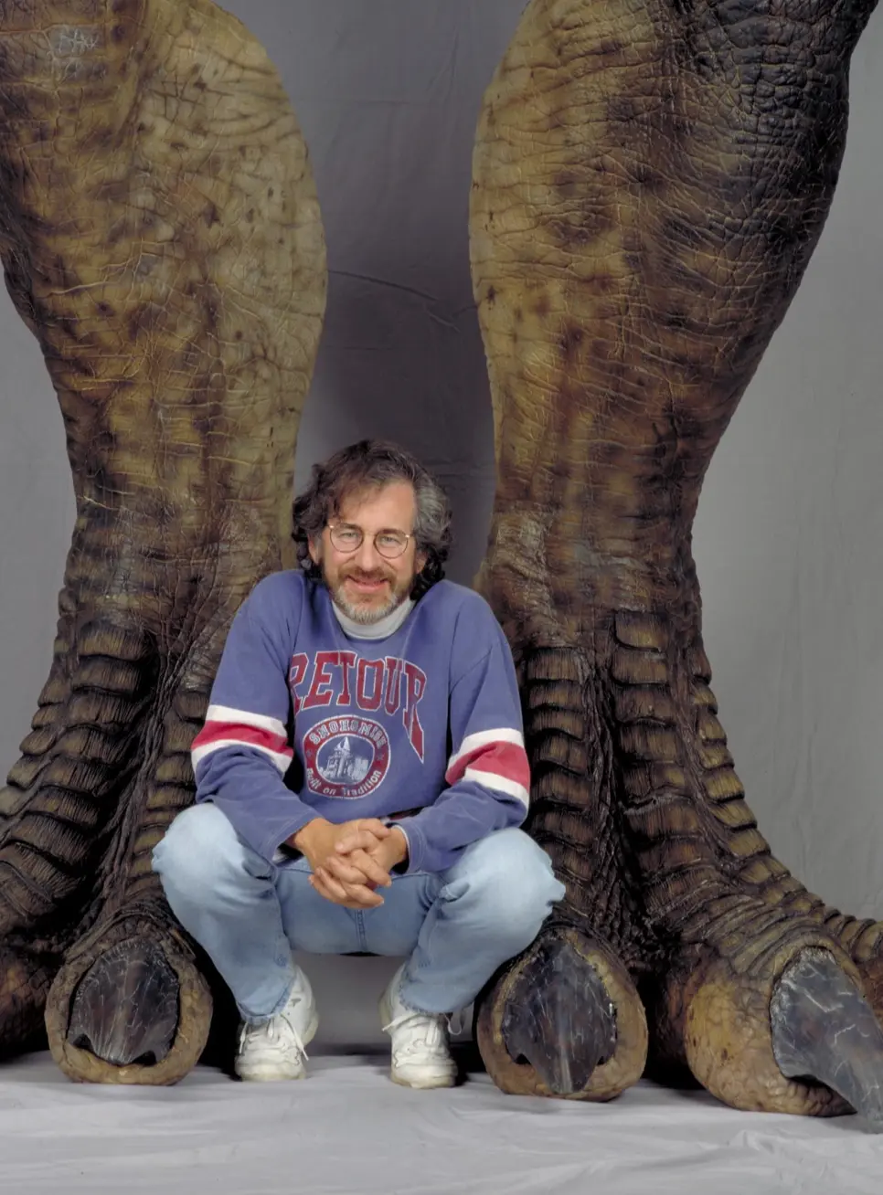 Publicity shot with Steven Spielberg, the world's most famous director: "Jurassic Park" (1993)
