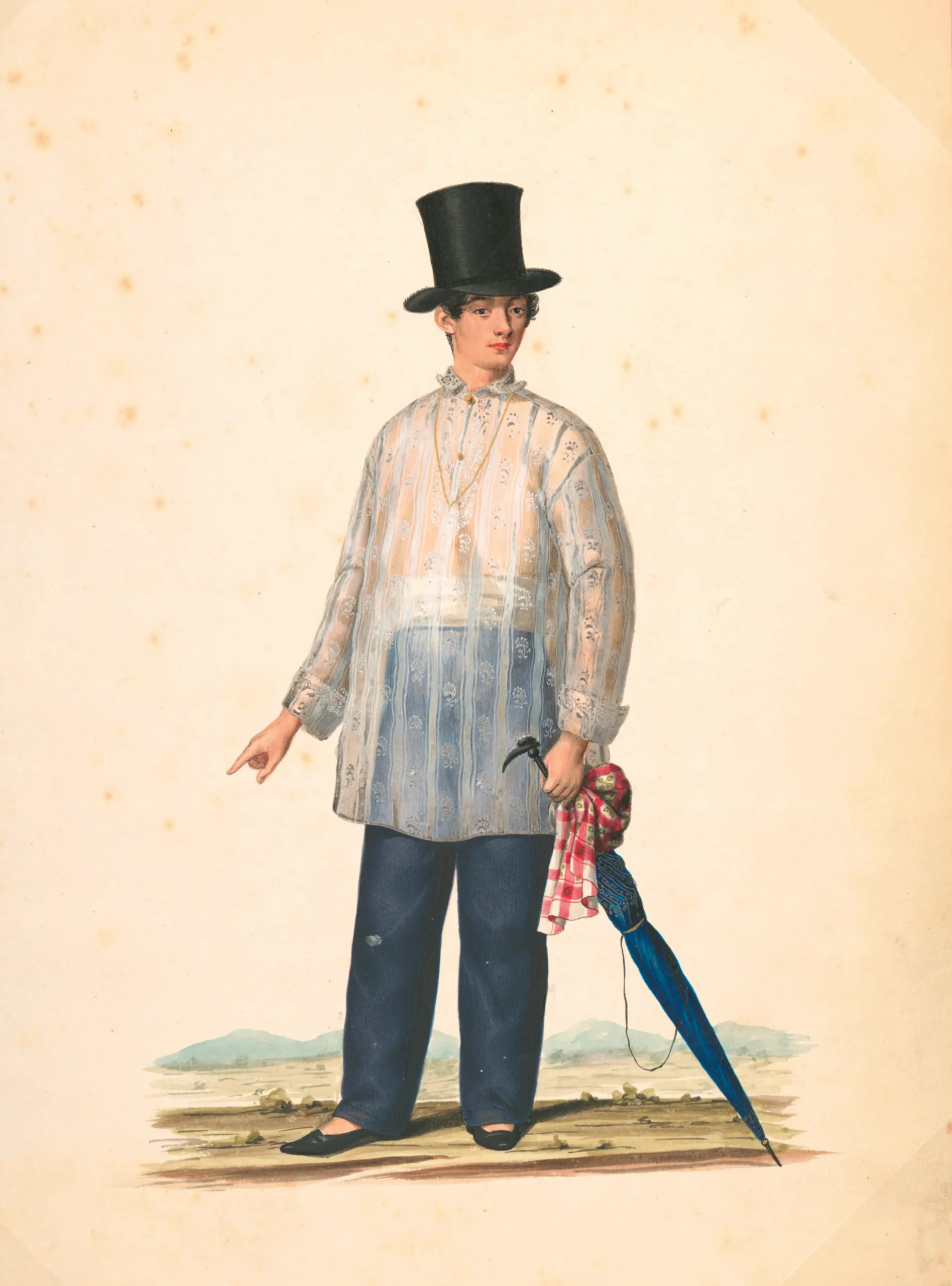 “A rich mestizo” by Justiniano Asuncion (1841) Barong President 