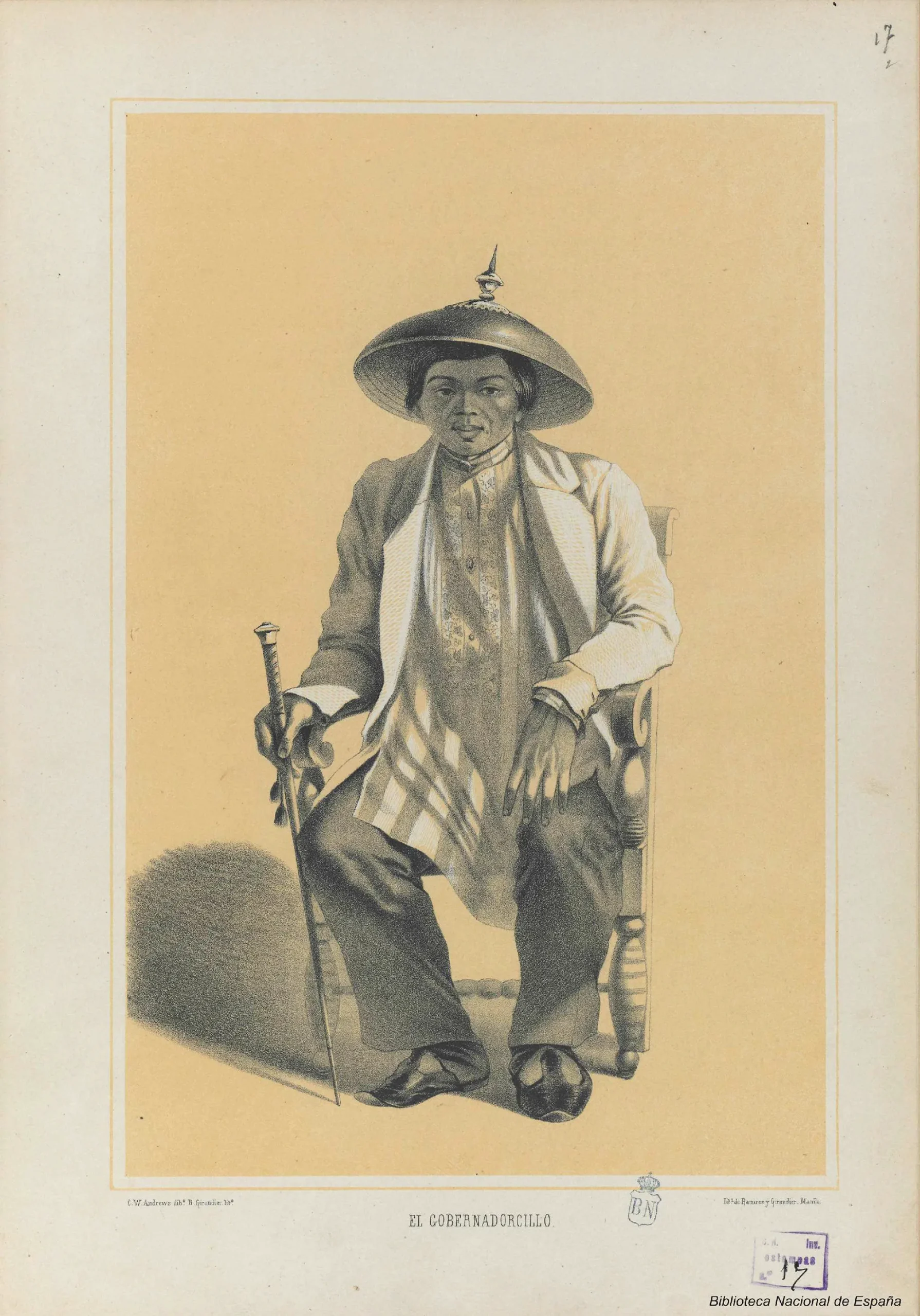 A drawing depicting a Gobernadorcillio (a municipal leader in Spanish colonial Philippines) wearing the barong untucked beneath a suit jacket, from “Ilustración filipina” (1859) by C.W. Andrews; and an illustration by José Honorato Lozano from “Vistas de las yslas Filipinas y trages de sus abitantes” (1847) —here we see a Filipino pairing a barong with a waist-length Western suit jacket, but always untucked to distinguish him from the Spaniards