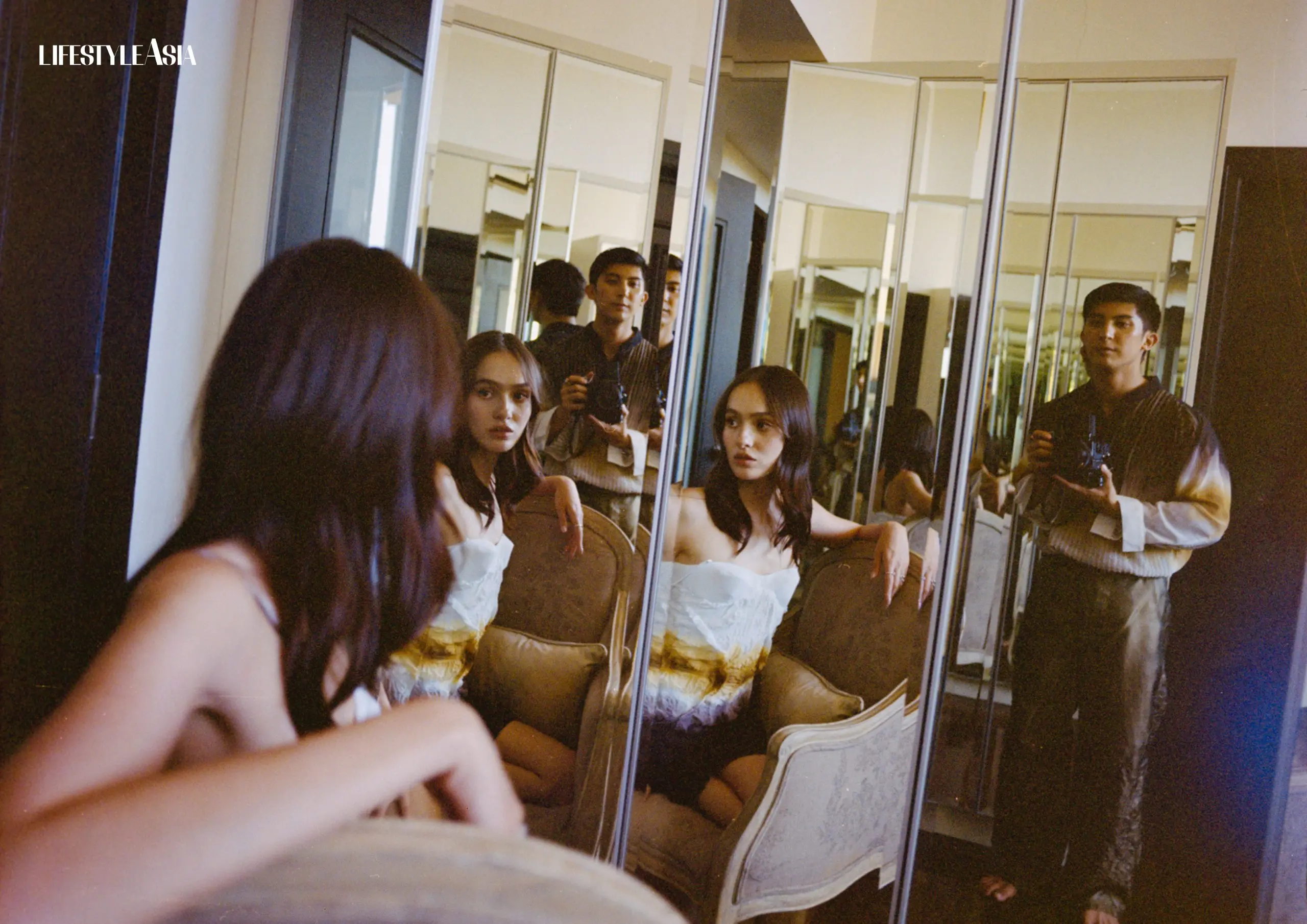 Siobhan Moylan and Christian Tantoco incCustom TOQA studio wedding after party fits