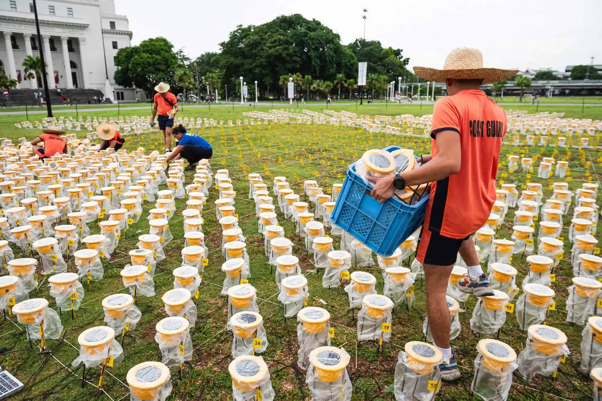 Coast guard helping with the set-up of the installation/Photo by Derrick Lim