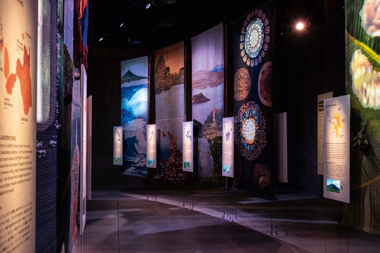 Inside the Philippine Pavilion are 18 handwoven art pieces representing different regions of the Philippines