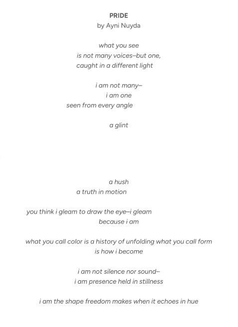 Pride, a poem by Ayni Nuyda that honors her father's work