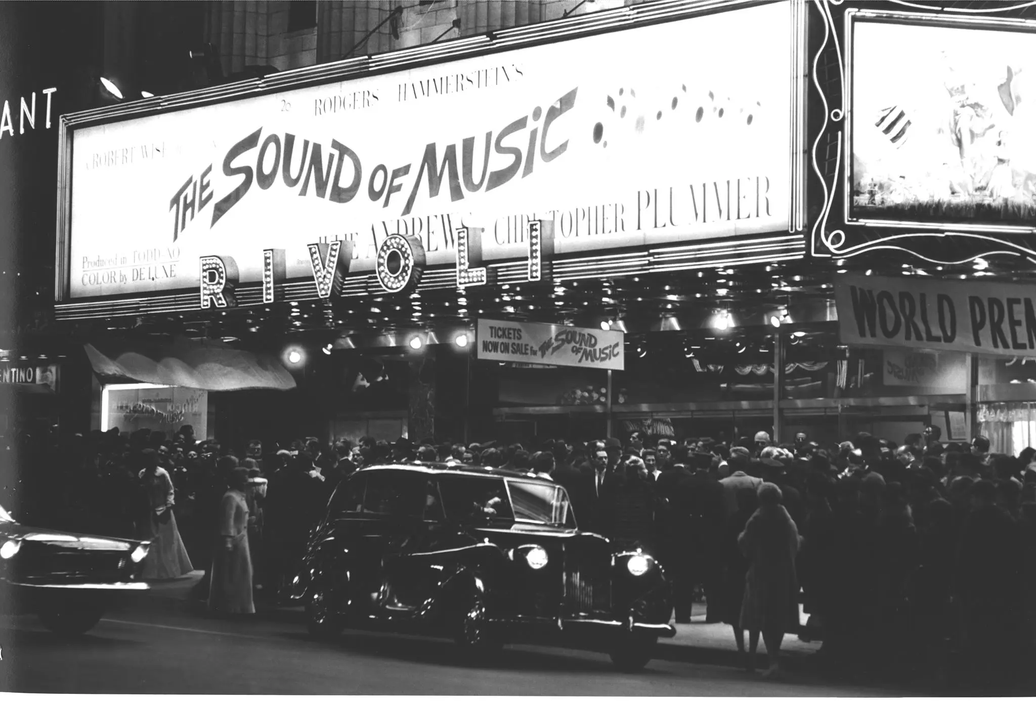 The Sound of Music premiering at the Rivoli Theater in New York City, 1965