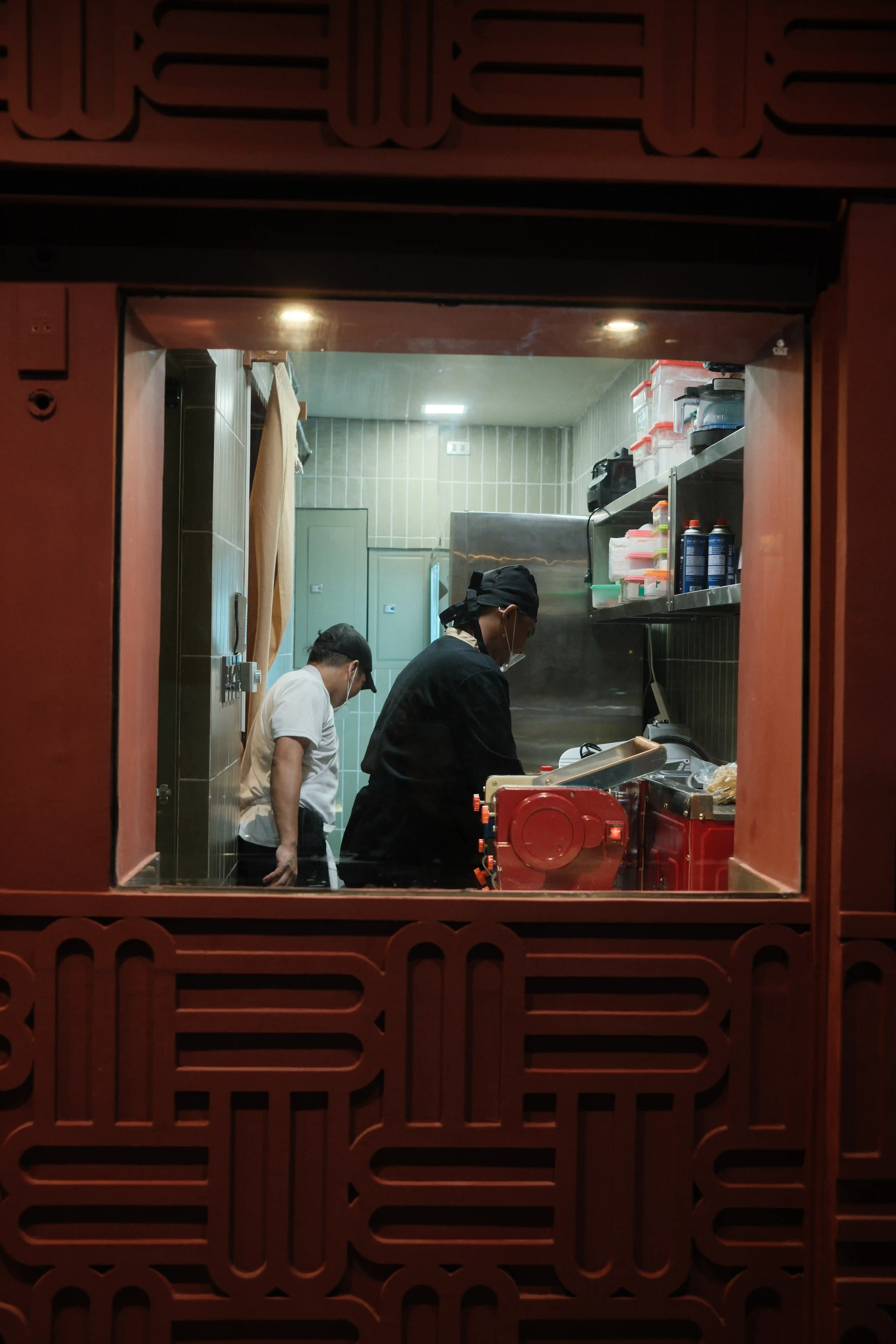 From the outside looking in: noodle station at Mugen Ramenya