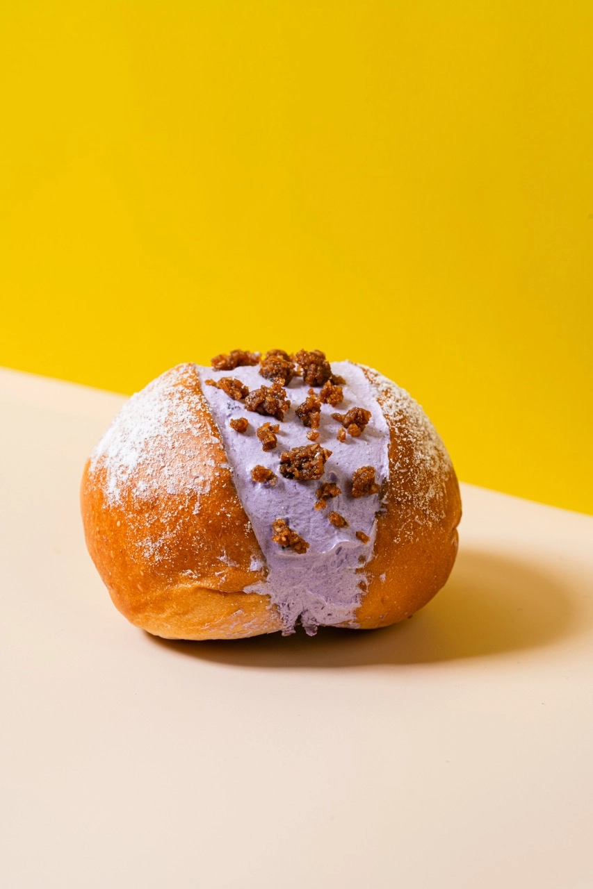 The Turon Bomboloni, assorted box of six, and Ube Maritozzo CIBO