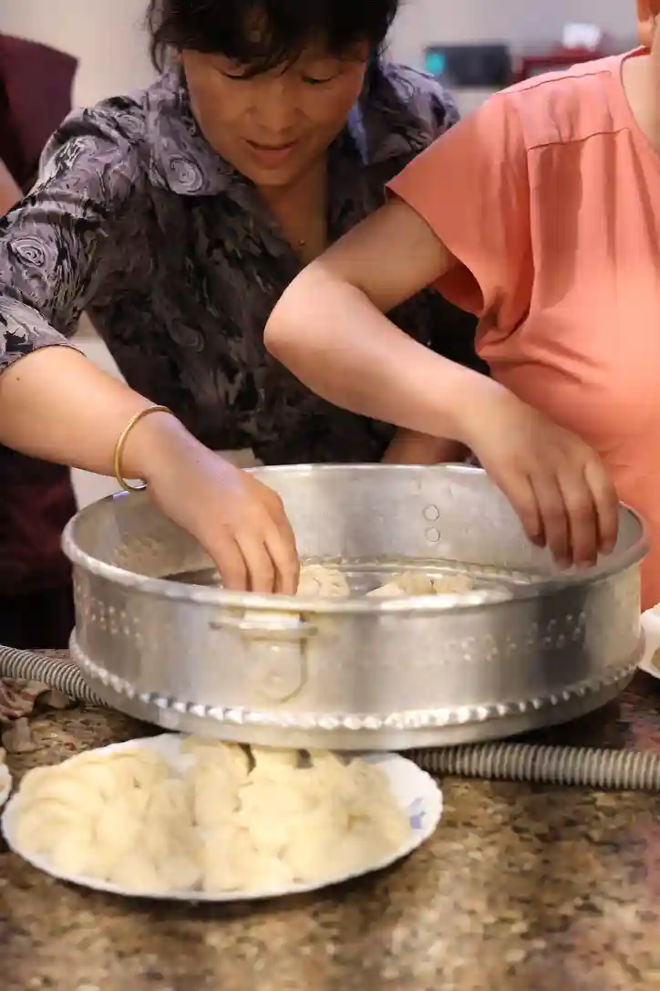 Making momos back at the monastery 