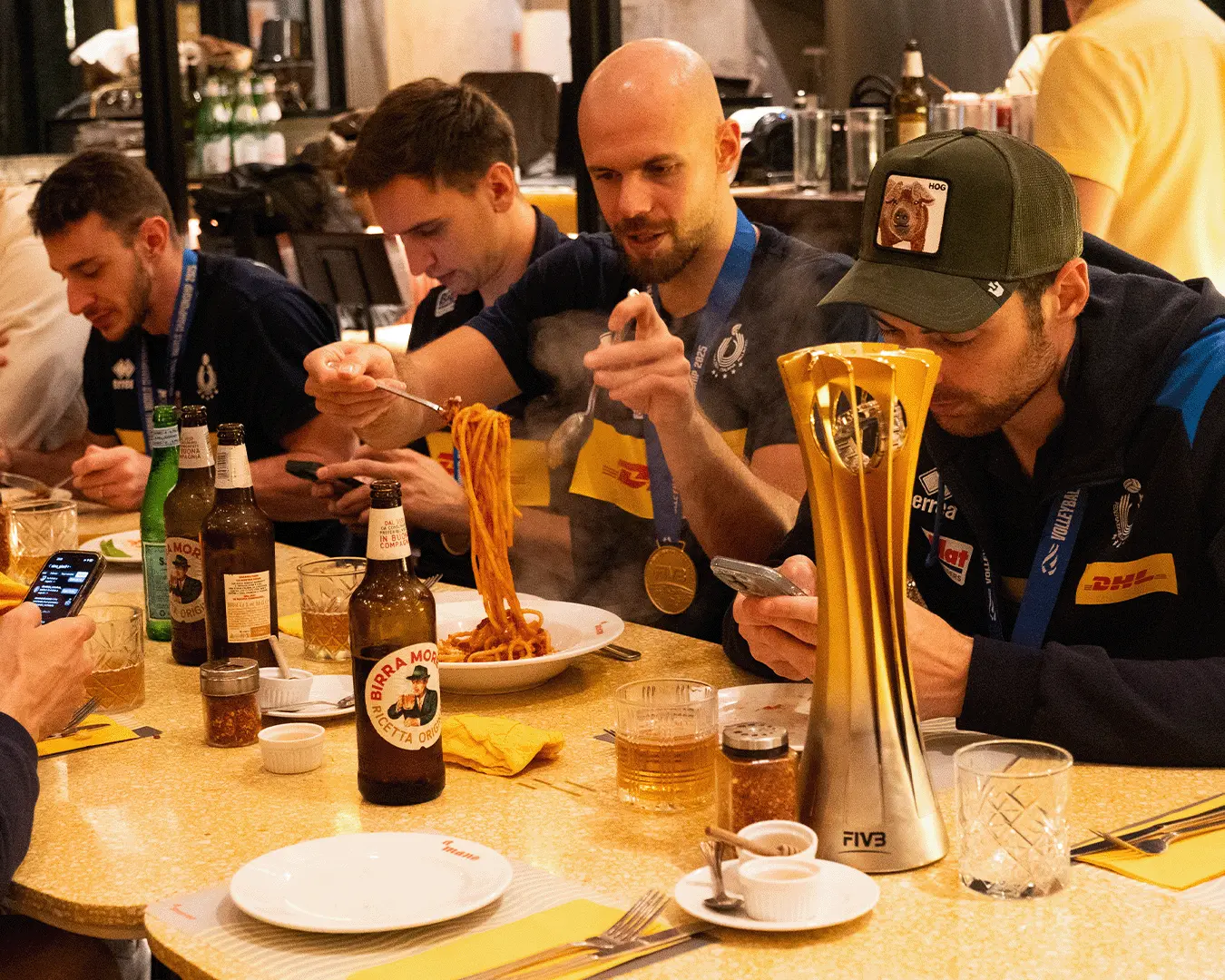 Team Italy enjoyed fresh, handmade pasta from A MANO