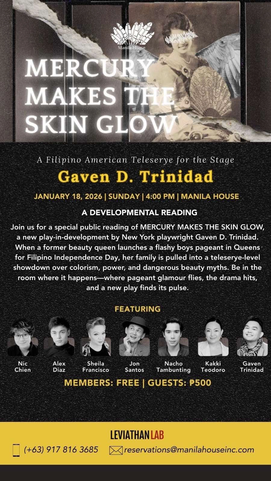 Mercury Makes the Skin Glow: Experience A Developmental Play Reading This January 2026 