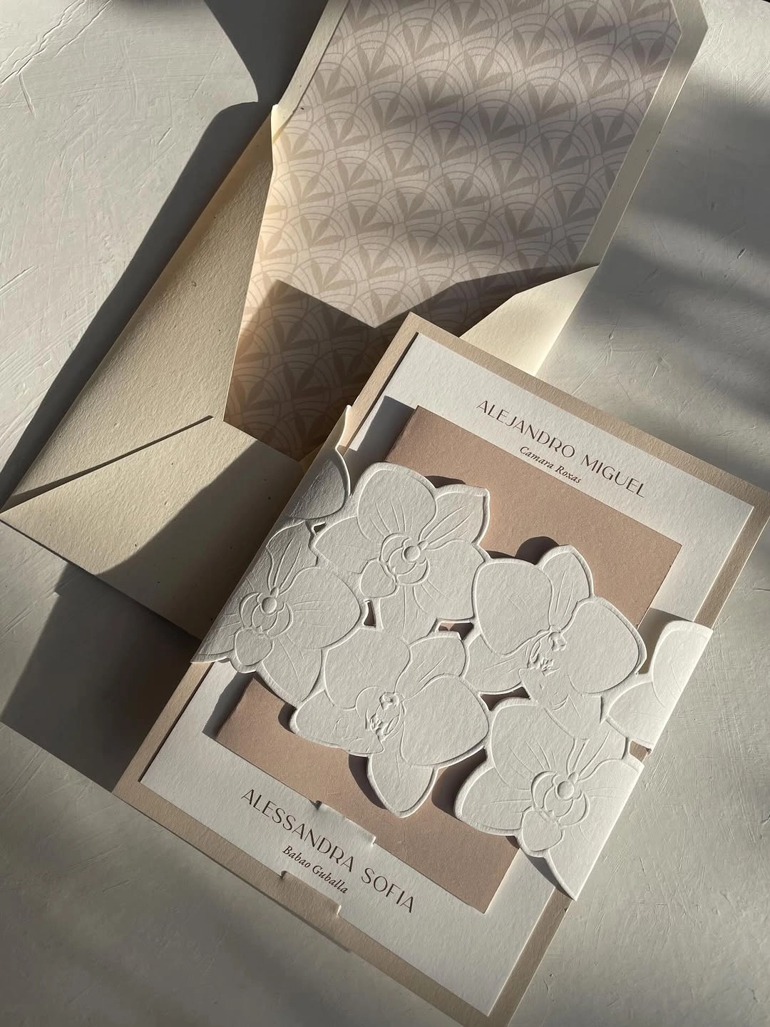 A wedding invitation suite by BYCY Letterpress Studio