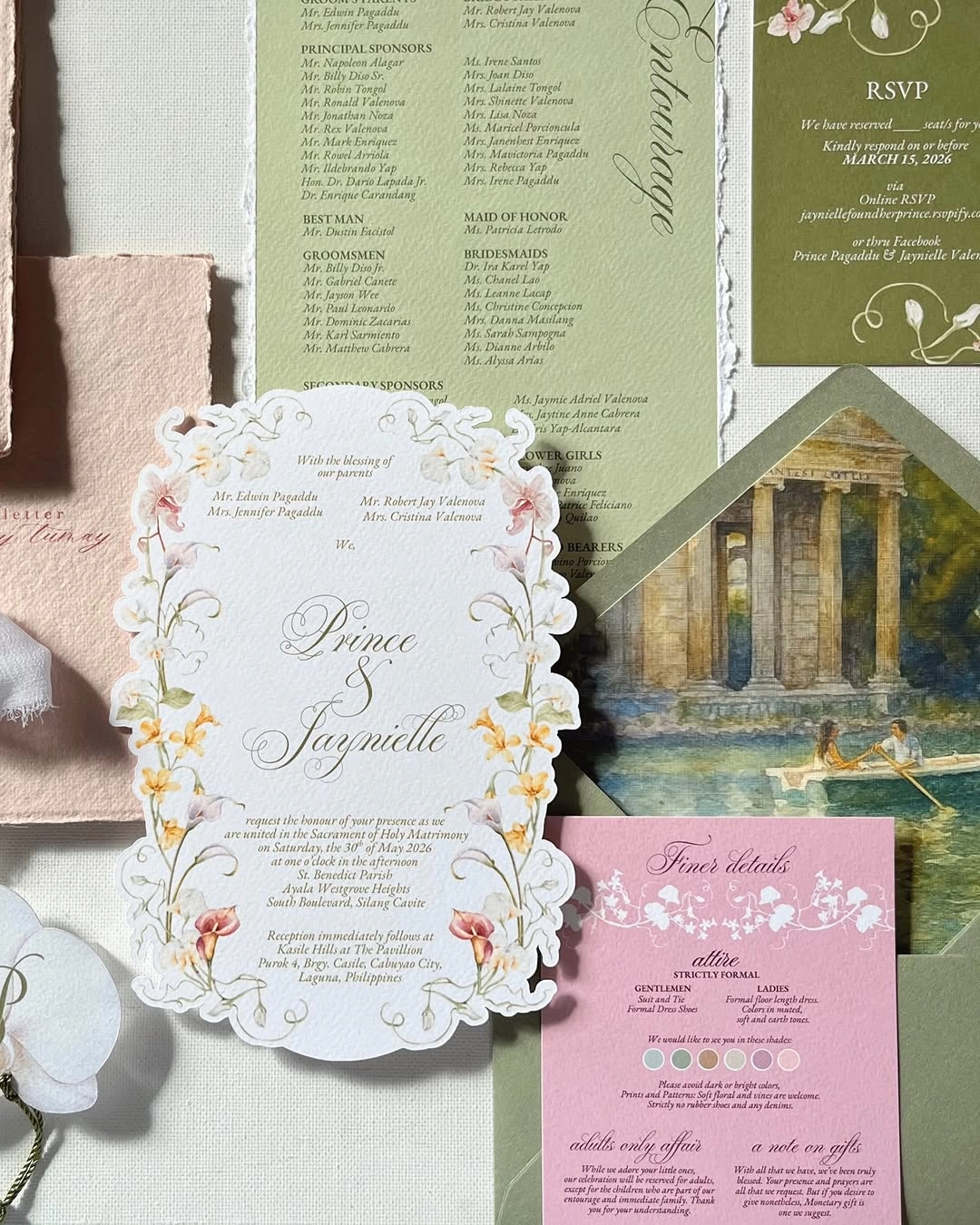 A wedding invitation suite by Paperié & Letters