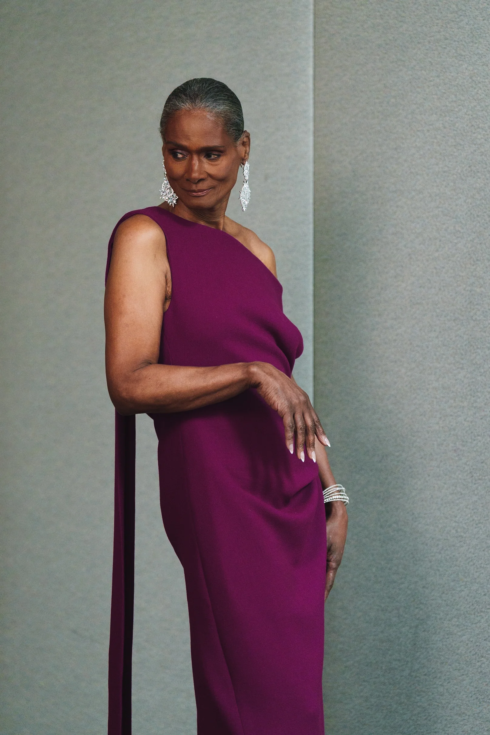 Pioneering transgender model Tracey Norman walks the runway in a look by Veejay Floresca