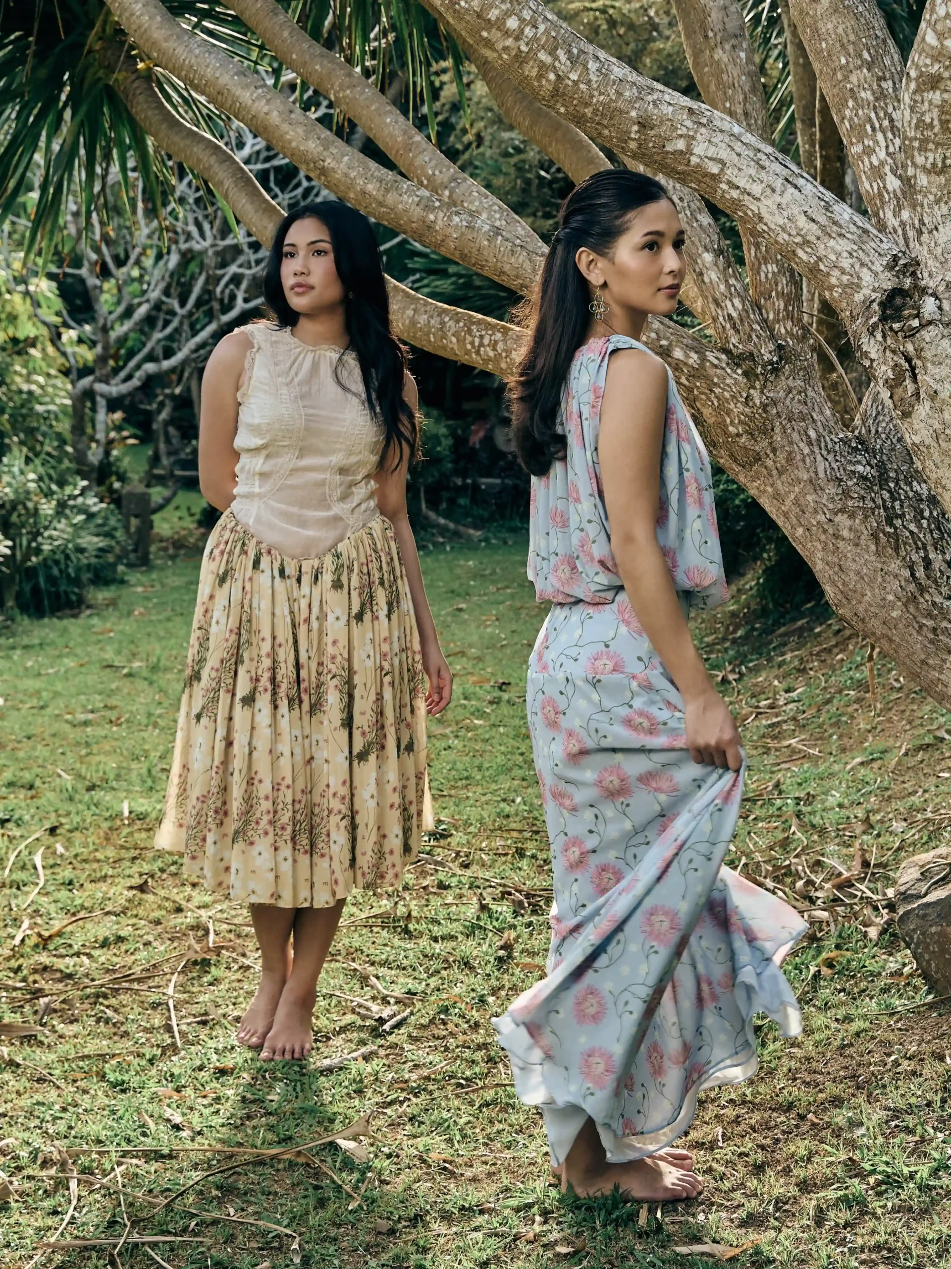 Bianca Dumlao and Martina Lebron pose in pieces from their limited-edition collaboration