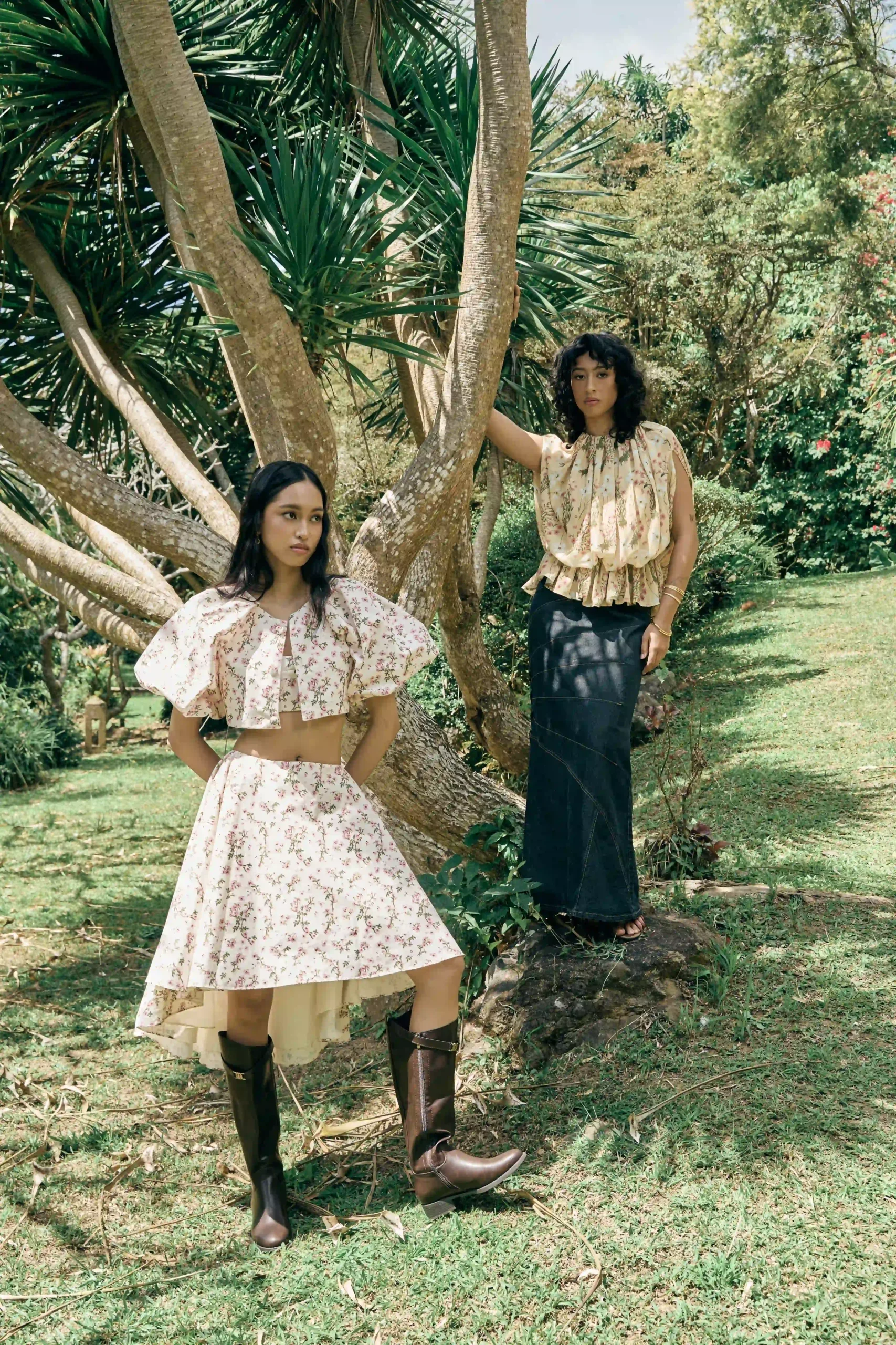 Models wear pieces from dress from Anca x Martina Lebron